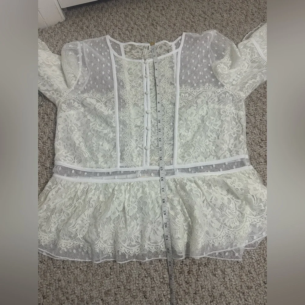 Cato Ivory Lace Blouse L - Picture 3 of 5